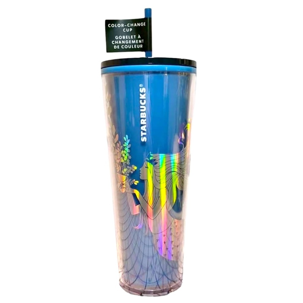 Starbucks 2021 Christmas Holiday Siren Mermaid Blue Color Change Tumbler 24oz